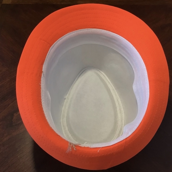 Woven Trilby/Fedora Hat With Orange Accents - Picture 7 of 8